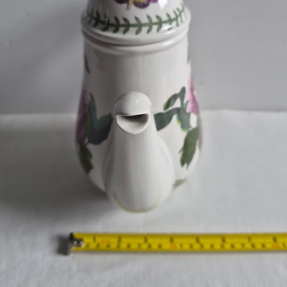 Portmeirion Botanic Garden Coffee Pot Shrubby Peony Floral White England